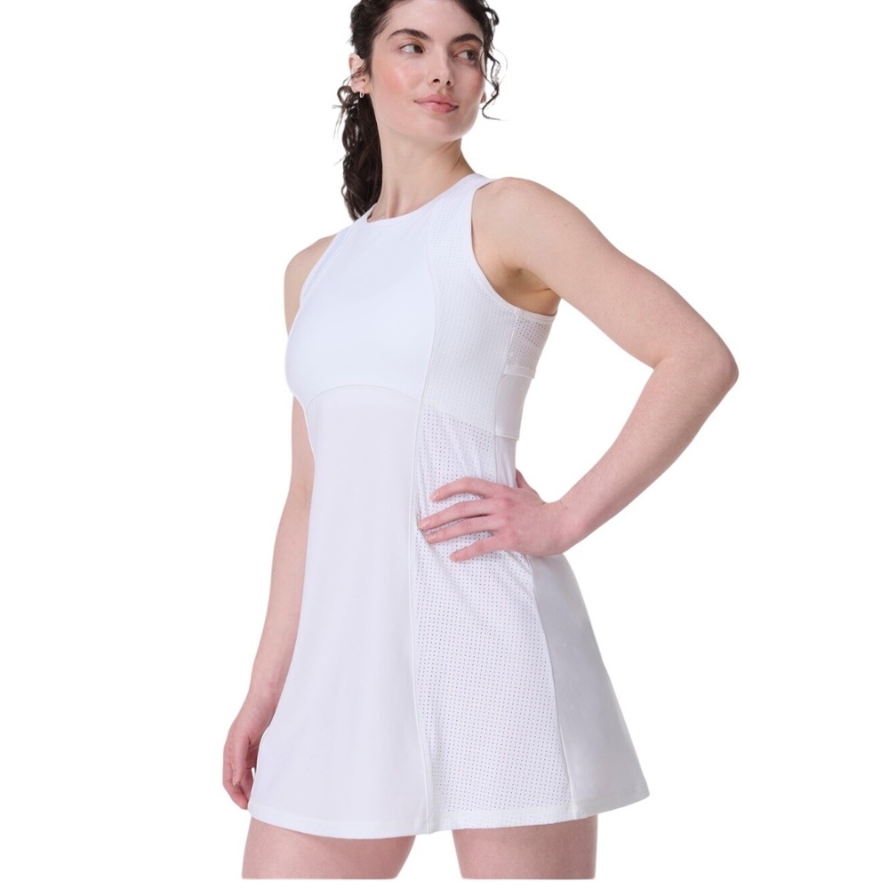 Sweaty Betty Cream and‎ Gray Mini Dress